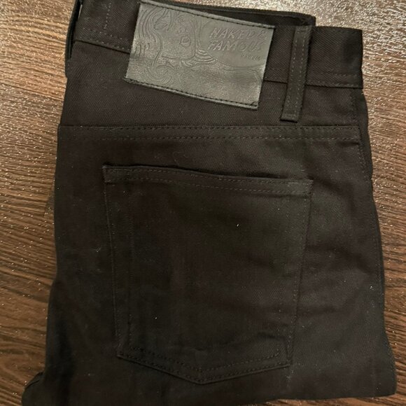 Naked & Famous Black Weird Guy Selvedge Chino Mens 30 - Picture 6 of 8